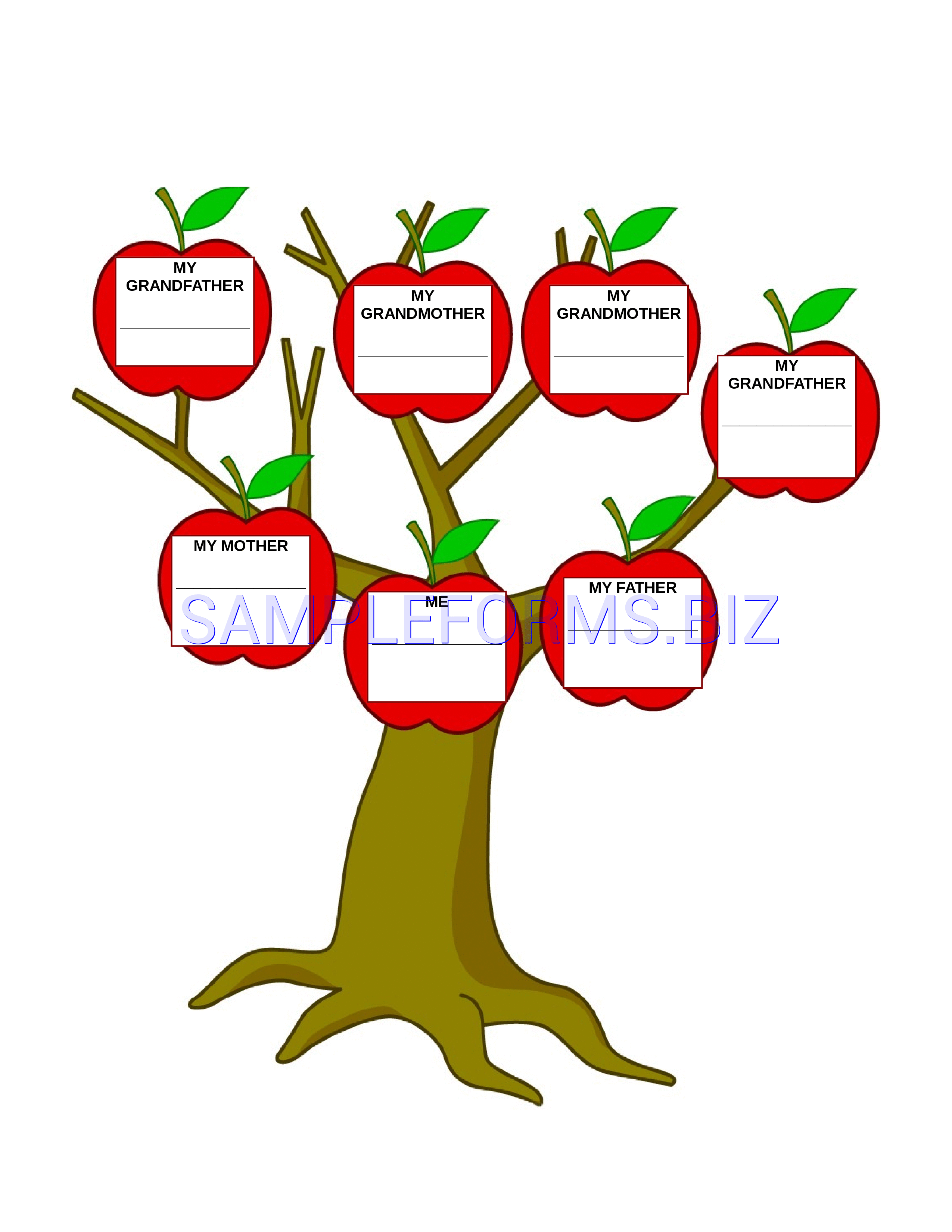 Preview free downloadable Family Tree Template 3 in PDF (page 1)